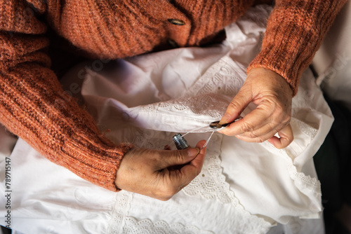 Woman Sewing photo