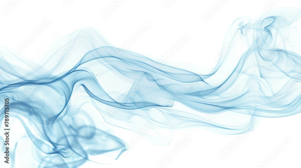 Blue smoke on white background. Generative AI. Blue smoke on white background. Generative AI.