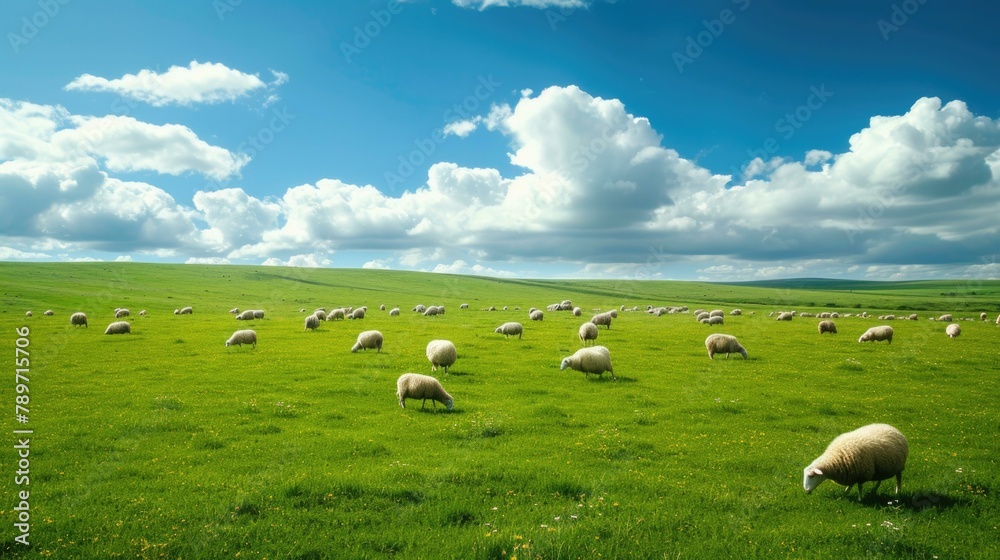 Obraz premium A field of green grass. Generative AI.