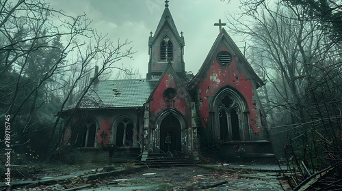 Abandoned Chapel s Ghostly Silence. Concept Paranormal Investigations  Haunted Sites  Eerie Encounters