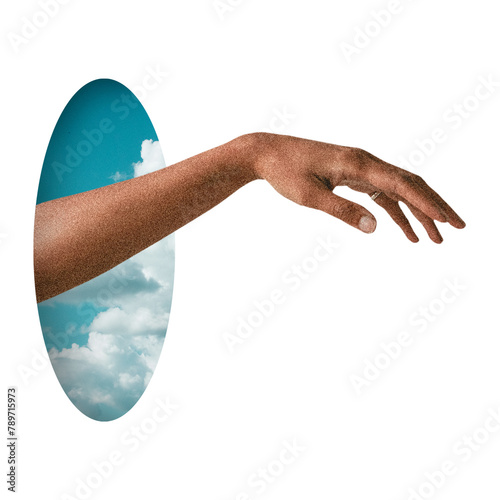 Fotografie God hand png sticker, sky surreal escapism transparent background