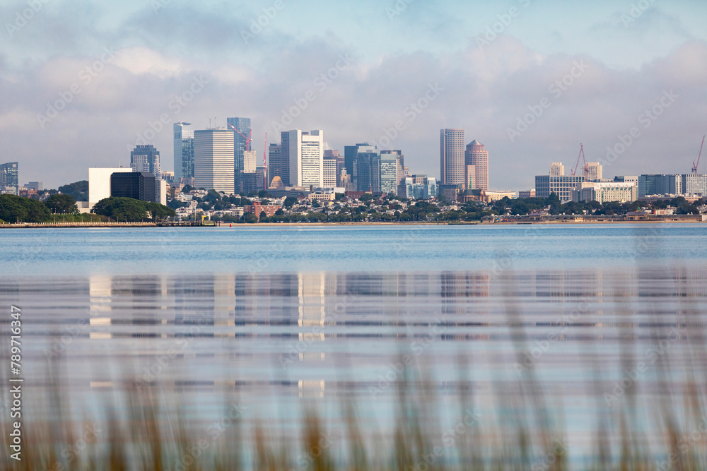 Boston city Skyline landscape seen from Boston Harbor Boston city Skyline landscape seen from Boston Harbor
