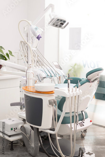 Dental equipment in dentist office