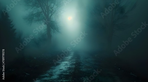 Mystic Fog: A Path to the Unknown. Concept Mystic Fog, Path to the Unknown, Mysterious Landscapes, Enigmatic Atmosphere, Ethereal Journey © Ян Заболотний