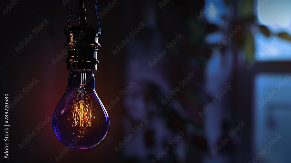 non-lighting lighting bulb in a blackout, power shortage, no-electricity, doomsday