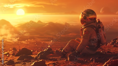 Exploring Mars in a spacesuit photo