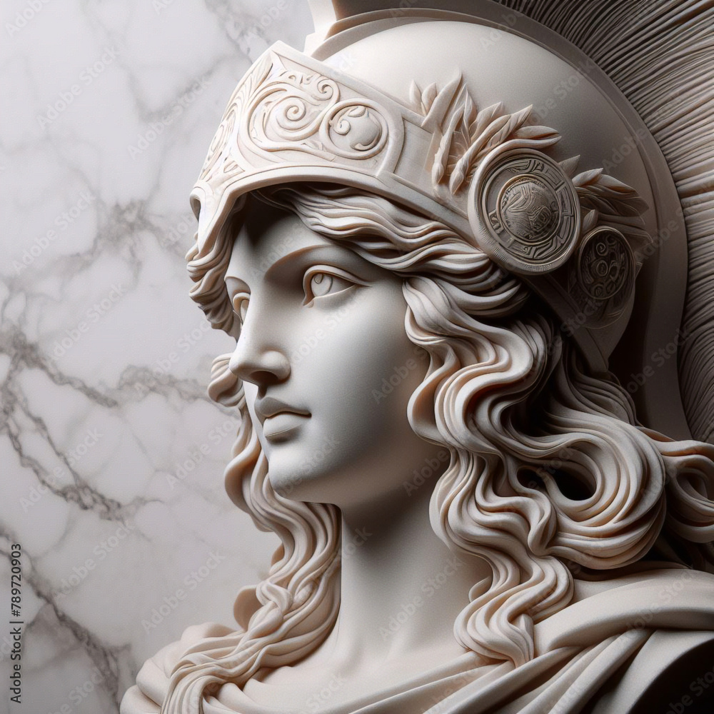 Athena marble statue, the ancient goddess of science and knowledge, Athens Greece. Athena the ancient Greek goddess. Statue of greek goddess. Athena marble statue, the ancient goddess of science and knowledge, Athens Greece. Athena the ancient Greek goddess. Statue of greek goddess.