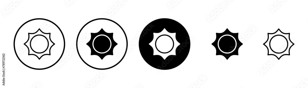 Sun icon vector isolated on white background. Sun vector icon Sun icon vector isolated on white background. Sun vector icon