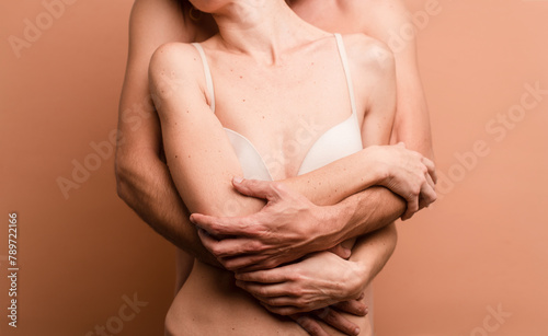 Wallpaper Mural Tender couple hugging underwear Torontodigital.ca