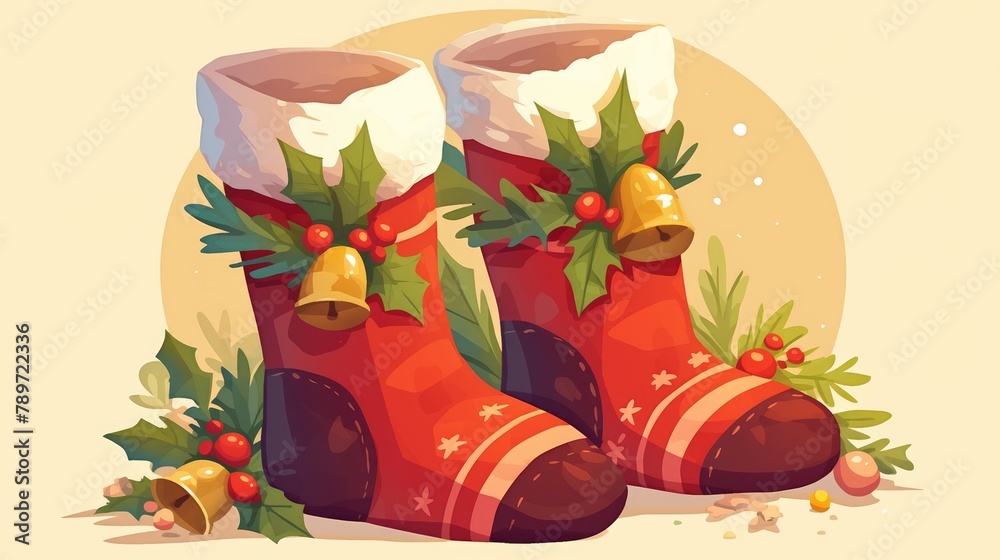 2d illustration of Christmas socks icon