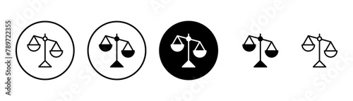 Scales icon vector isolated on white background . Law scale icon. Justice sign