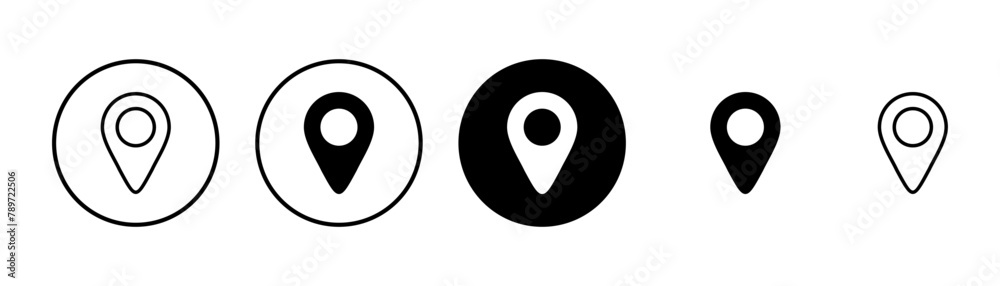 Pin icon vector isolated on white background. Location icon. Map pointer icon. Point. Locator. Address Pin icon vector isolated on white background. Location icon. Map pointer icon. Point. Locator. Address