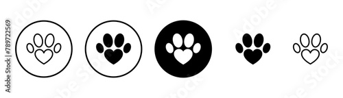 Paw icon vector isolated on white background. Paw Print icon