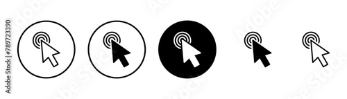 Click icon vector isolated on white background. Cursor icon. Computer mouse click cursor black arrow icons. pointer arrow