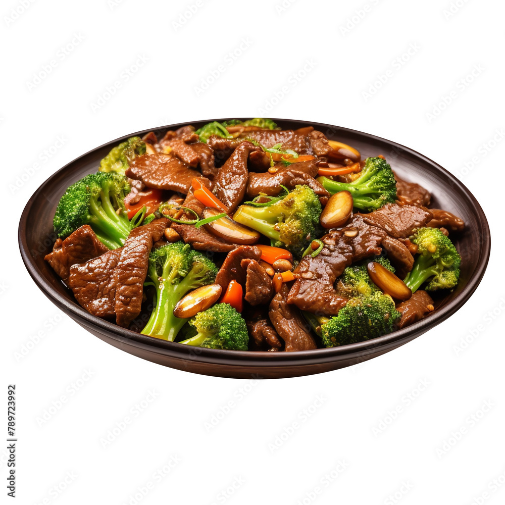 Mouthwatering Beef and Broccoli isolated on white background
Mouthwatering Beef and Broccoli isolated on white background