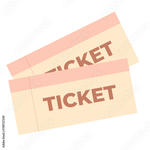 two Airline travel boarding pass, tickets. Vector tickets illustration.