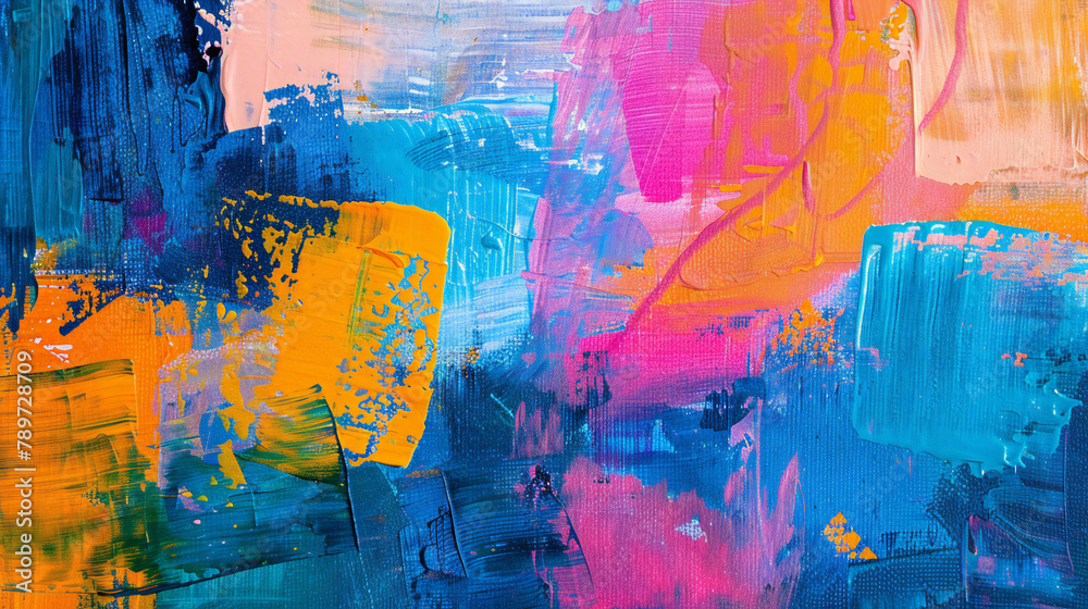 Fototapeta premium Radiant Abstract Masterpiece: A Vivid Canvas of Colourful Forms and Intricate Design