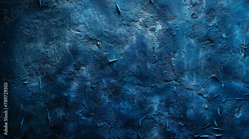 Striking Blue Grunge Texture: A Classic and Abstract Design with Rough Stylization, Perfect for Wall Art and Text Banners