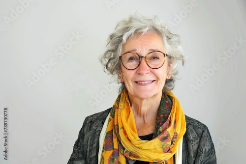 smiling elderly woman portrait isolated on white happy senior lifestyle positive aging concept