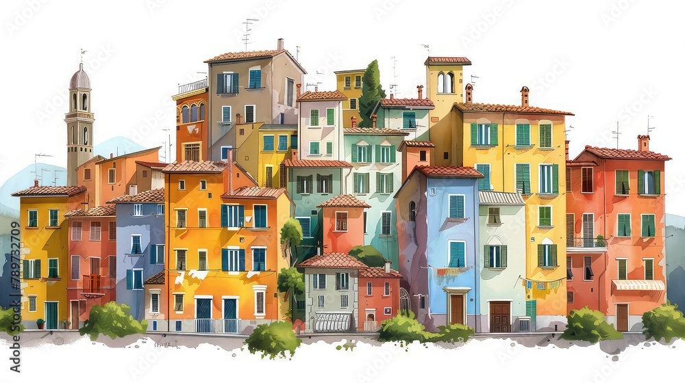 Italy traditional art of buildings, Generative AI