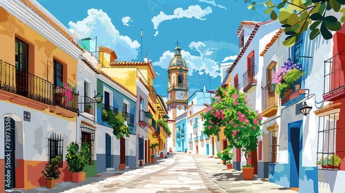 Spain traditional art of buildings, Generative AI