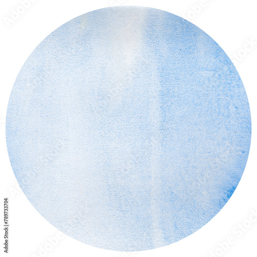 Abstract blue watercolor background. Hand painted abstract blue paint circle.