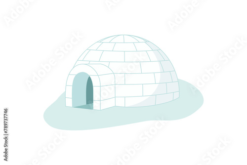 Ice igloo vector icon isolated on white background.