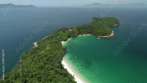 Aerial view of Dentista Beach, on Gipóia Island - Angra dos Reis, Rio de Janeiro, Brazil photo