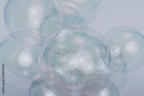 Luminous Cluster of Soap Bubbles with Soft Highlights photo