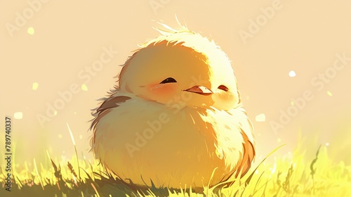 A darling chubby baby bird