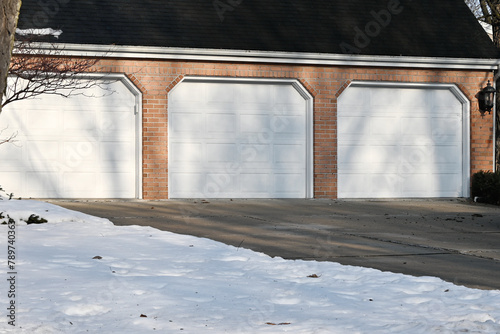 Triple Garage and Snow
