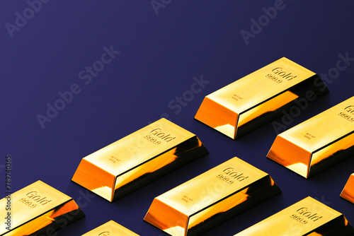 Vintage Style Gold Ingot Pattern Background photo
