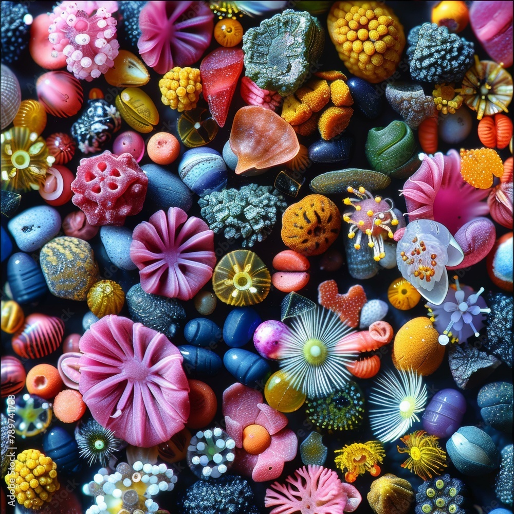 A close up of a bunch of different colored flowers. Generative AI. A close up of a bunch of different colored flowers. Generative AI.