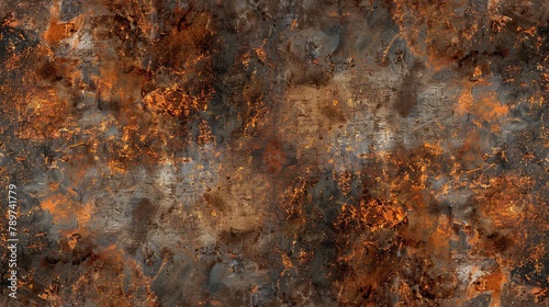 Seamless grunge rust design. Industrial charm pattern for versatile projects AI Image