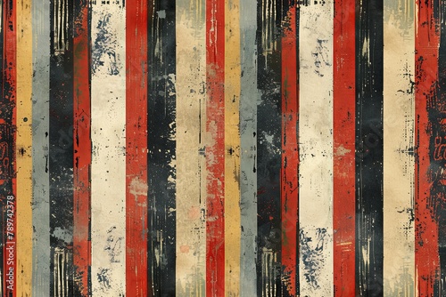 Seamless grunge stripes design. Punk rock rebellion pattern for versatile projects AI Image