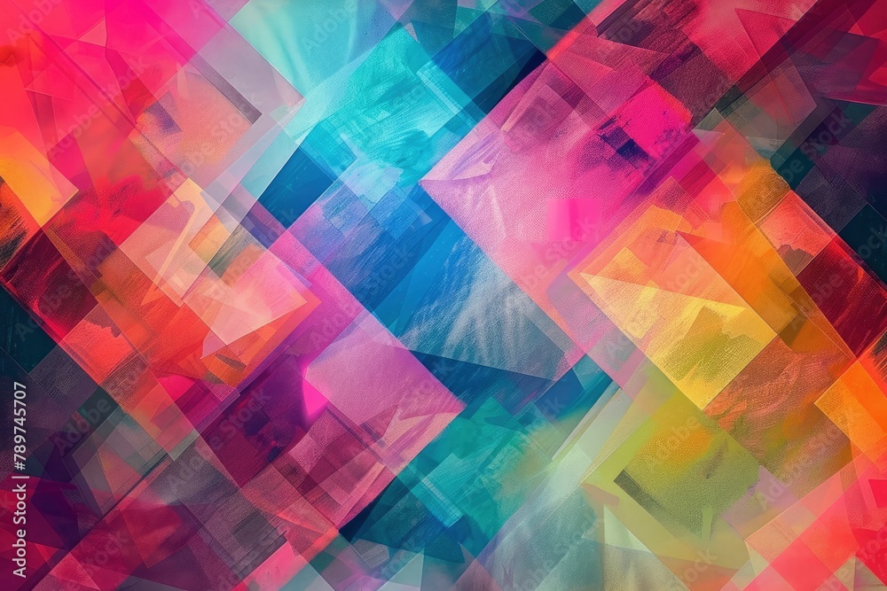 geometric square abstract colorful texture, and background - generative ai