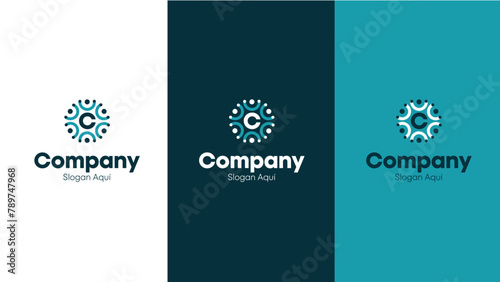 Logo company, corporative brand green