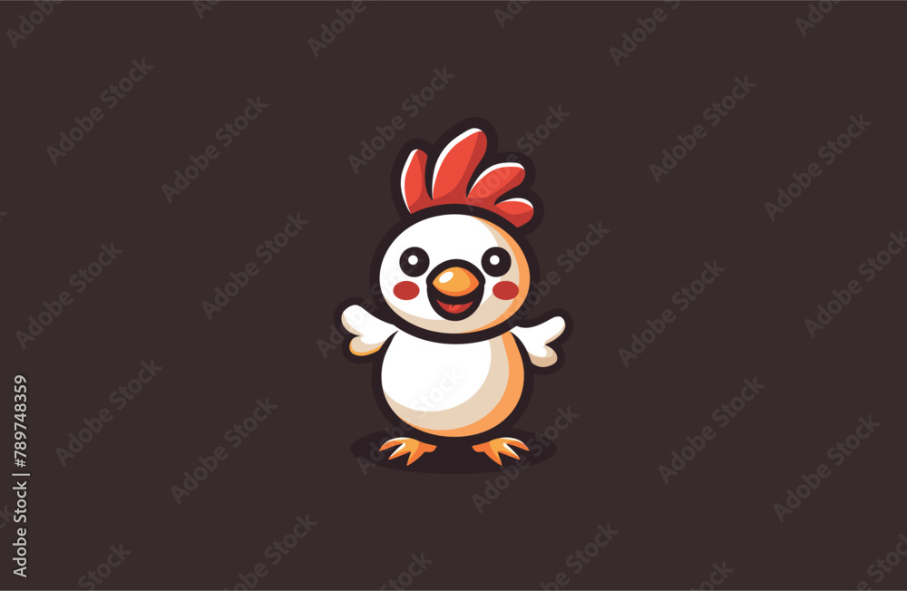 Cute Rooster Mascot Logo Style Cute Rooster Mascot Logo Style