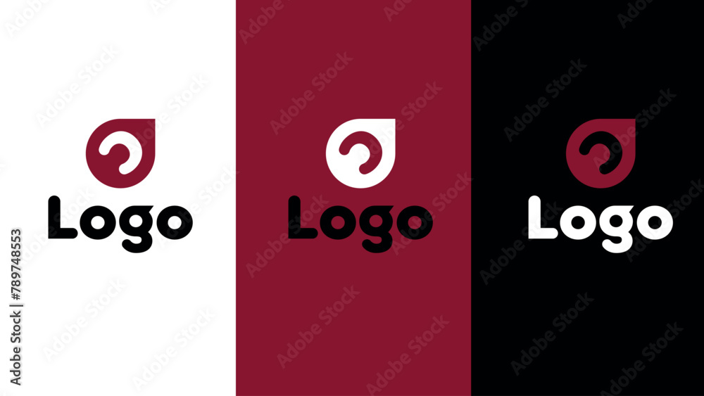 Logo company, corporative brand red