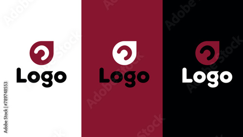 Logo company, corporative brand red photo