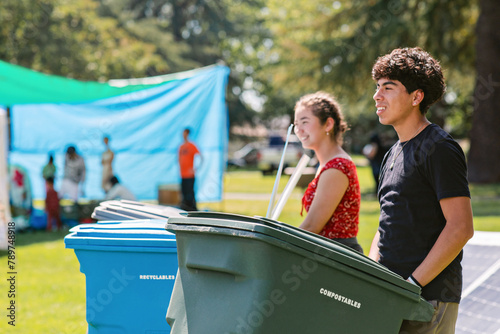 Teenagers Collecting Waste photo
