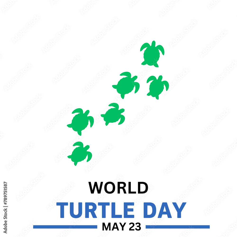 world turtle day banner or poster, vector illustration.