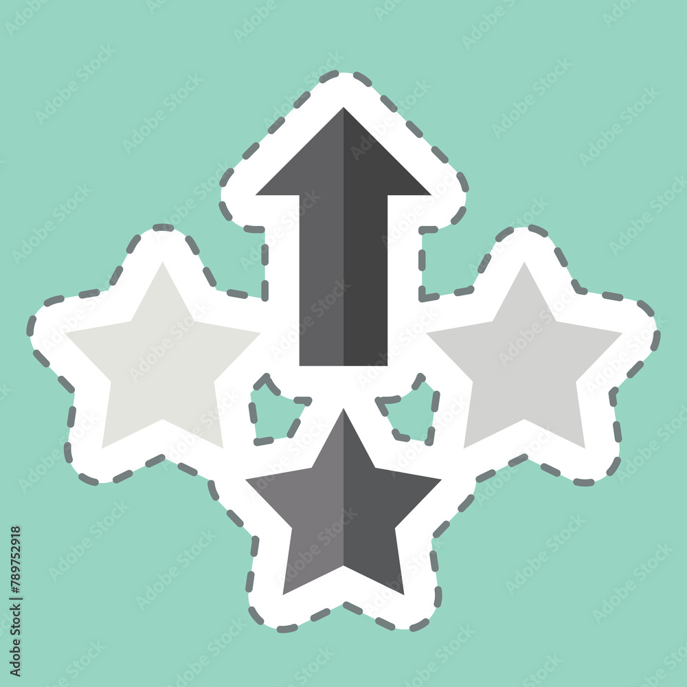 Sticker line cut Level Up. related to Online Game symbol. simple design illustration Sticker line cut Level Up. related to Online Game symbol. simple design illustration