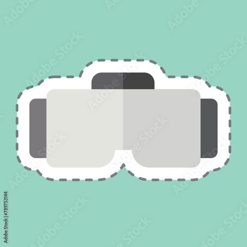 Sticker line cut VR Glasses. related to Online Game symbol. simple design illustration