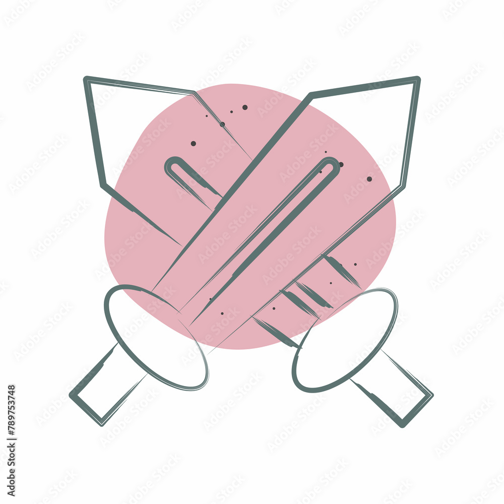 Icon PVP. related to Online Game symbol. Color Spot Style. simple design illustration