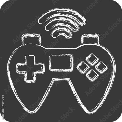 Icon Gamepad. related to Online Game symbol. chalk Style. simple design illustration