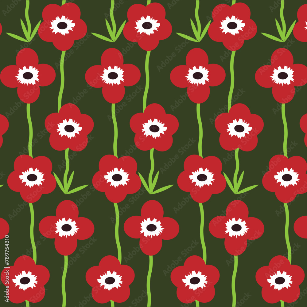 Art & Illustration anemone flower pattern. Art & Illustration anemone flower pattern.