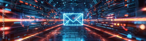 Disposable email services for temporary communication, Internet Privacy Tool, Technology backdrop, futuristic background
