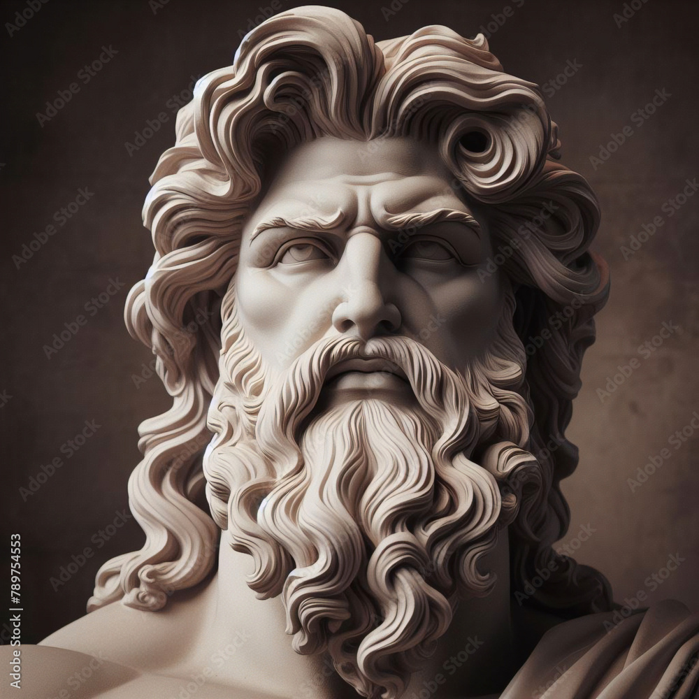 Illustration of a Renaissance marble statue of Hades. He is the king of the underworld, God of the dead and riches, Hades in Greek mythology, known as Pluto in Roman mythology. Illustration of a Renaissance marble statue of Hades. He is the king of the underworld, God of the dead and riches, Hades in Greek mythology, known as Pluto in Roman mythology.