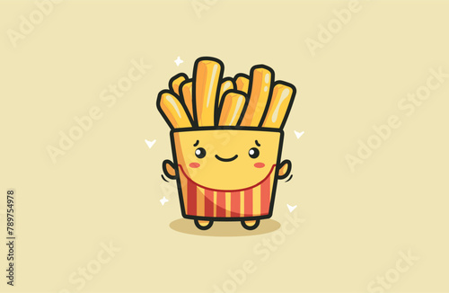 Cute potato stick Mascot Logo Style 